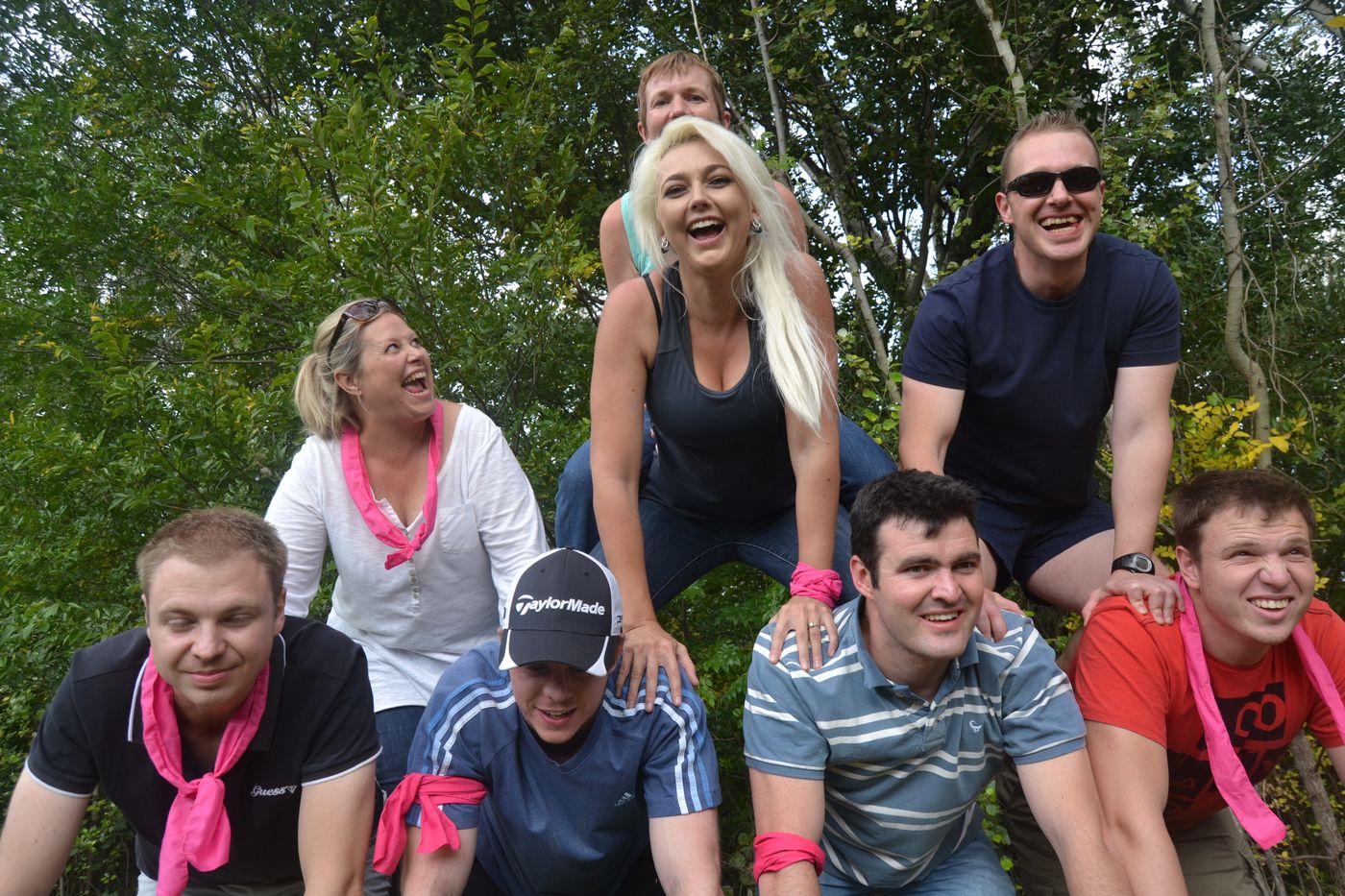 Smiling team after an icebreaker session