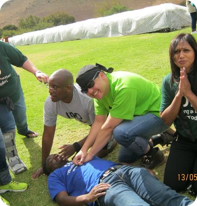 team building on grass
