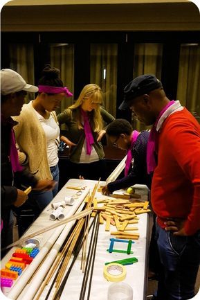 team building a chain reaction