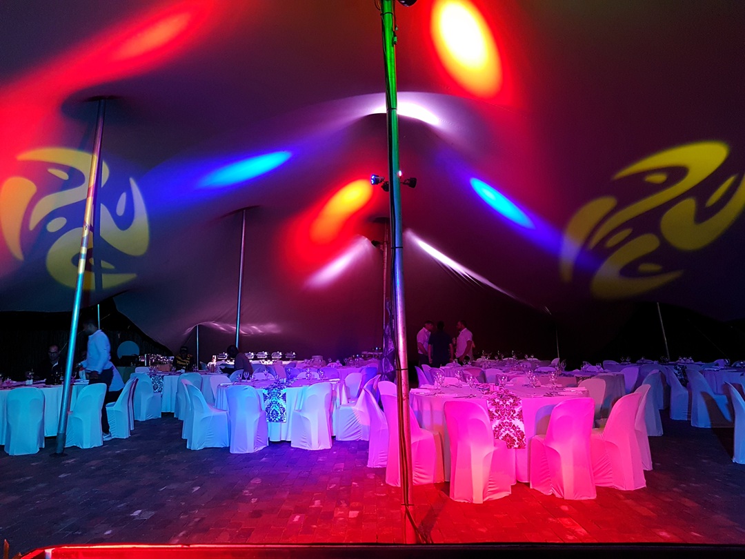 stretch tent sound setup